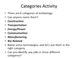 These can be viewed as toolsets for developing and operating customized and tailored services. Six Categories Of Technology Ppt Video Online Download