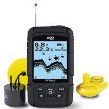 Lucky Fish Finder Portable Waterproof 328ft 100m Depth Sonar Transducer 2 In 1 Wired Wireless Sensor Fish Finder Ff Transducer Fish Finder Underwater Camera