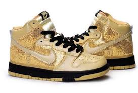 Black And Gold Nike Shoes High Tops High Tops For Girls Nike Dunk Skinny Gold Shoes For Girls Nike Gold Hip Hop Shoes Sequin Shoes