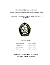 Pengaruh Perubahan Iklim Bagi Kehidupan Manusia