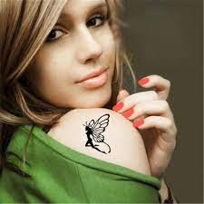 Black Fairy With Butterfly Wings Temporary Tattoo Sticker Tattoo Stickers Tattoo Uk Fake Tattoos