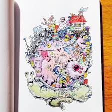 Download Coloring Book For Adults Titled Doodle Invasion By Kerby Rosanes Bored Panda