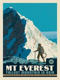 Anderson Design Group World Travel 7 Summits Mt Everest Tallest Mountain In Asia Retro Travel Poster Travel Posters Vintage Travel Posters