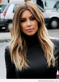 Kim Kardashian Blonde In Her Hair Hair Color For Dark Skin Hair Styles Medium Length Hair Styles