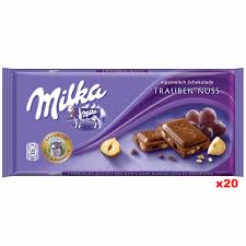 Milka Milk Chocolate With Raisins And Hazelnuts Case 20 X 100g Milka Chocolate Chocolate German Chocolate