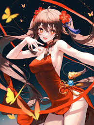 Rule 34 - Absurd Res Ai Generated Butterfly Dress Elegant Dress Flames  Genshin Impact Hu Tao (genshin Impact) Medium Breasts Ministro Nipples  Nipples Visible Through Clothing No Bra Solo | 11755877
