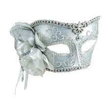 Silver Rose Venetian Mask On Headband Venetian Mask Silver Mask Masks Masquerade