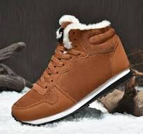 Xfvqtps Men and Womens Warm Sneakers High Top Lamb Wool Plush Fleece Line  Lace Up Lightweight Non Slip Winter Shoes Korean Cotton Shoes Snow Boots ...