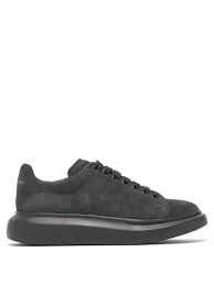 Black And White Alexander Mcqueen Sneakers Alexander Mcqueen Raised Sole Suede Trainers In Grey Modesens Alexander Mcqueen Sneakers Sneakers Men Fashion Suede Trainers