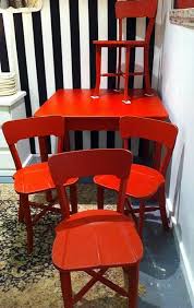 Red Table And Chairs Set Pub Table And Chairs Painted French Style Furniture Vintage Furniture For Sale