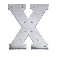 1 7 Ft Lighted Metal Marquee Letters Silver Light Up Letter X