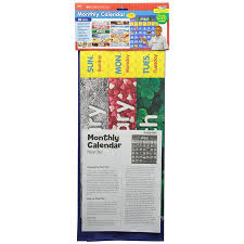 Monthly Calendar Pocket Chart Plastic Dowel Rod Stitched Inside Each Pocket Chart For Stability
