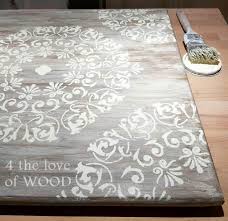 Upgrading An Mdf Coffee Table Stenciled Table Top In 2020 Stenciled Table Wood Coffee Table Makeover Dark Wood Coffee Table