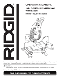 As indicated by test, tighten. Ridgid R4113 R4112 Manual De Usuario Manualzz