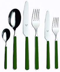 Favorite add to vintage melamine flatware forks knife set of 3 treasurespaston. Amazon Com Mepra Flatware Sets Green Flatware Sets