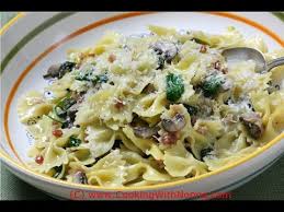 1/4 teaspoon coarse ground black pepper; Farfalle Spinach Mushrooms And Pancetta Rossella S Cooking With Nonna Youtube