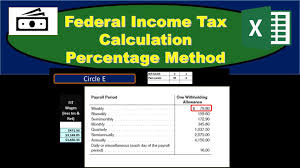 Federal Income Tax Fit Percent Method How To Calculate Fit Using Percent Method