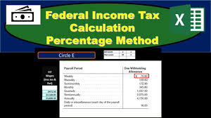 federal income tax fit percent method how to calculate fit using percent method