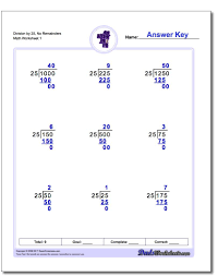 Long Division Worksheet By Factors Of 25 Division By Factors Of 25 Long Division Worksheets Long Division Division Worksheets