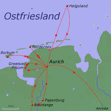 East frisia or eastern friesland is a coastal region in the northwest of the german federal state of lower saxony. Ostfriesland Von Debenjak Landkarte Fur Deutschland