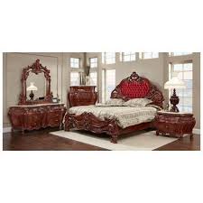 Polrey 315 Kt Set Set Includes Upholstered King Size Bed Dresser With Marble Top 257 B Mirror Armoir And 2 Nightstands With Marble Top Victorian Bedroom Furniture Furniture Classic Bedroom