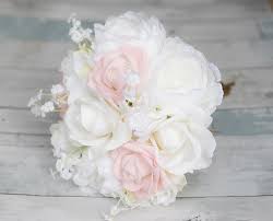 Maybe you would like to learn more about one of these? Off White Blush Pink Roses And Peonies Silk Wedding Bouquet Perfect Pink Blush Delicate Bouquet
