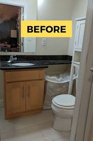 Diy Rental Home Bathroom Makeover On A Budget Small Spaces Idea In 2020 Rental Bathroom Simple Bathroom Decor Update Small Bathroom