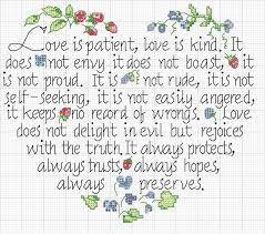 Lovely indeed has this fabulous project up their sleeve and we can't wait to try it out. Love Is Patient Cross Stitch 1 Corinthians 13 Free Pattern Wedding Cross Stitch Cross Stitch Love Cross Stitch