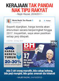 Check spelling or type a new query. Suara Rakyat Sudah Tertunaikah Janji Pru13 Yg Lalu Harga Kereta Turun 20 30 Secara Berperingkat Anda Sendiri Boleh Tahu Penyangaksukamenipu Facebook