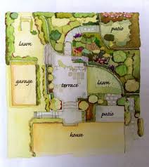 Quarter Circle Lawn Connects Curved Border With Linear Lines Of The Patios And House Facade Susan Burnett West Van G Garden Planning Plan Sketch Curved Patio