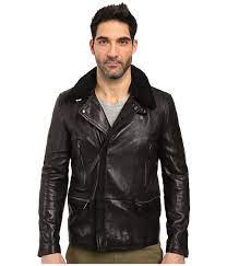 Coach Long Leather Moto With Shearling Collar Coach Cloth Coats Outerwear