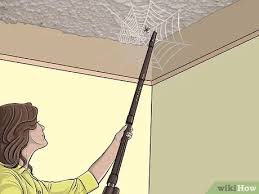 For manual cleaning, clean the ceiling with the help of broom tied with old flannel cloth. 3 Ways To Clean A Popcorn Ceiling Wikihow