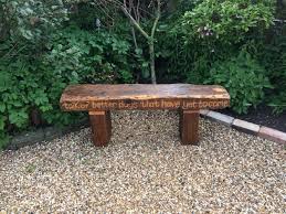 Benches can be made from one sleeper each, using the same principle. Railway Sleeper Bench Homemade Outdoor Garden Furniture Teak Outdoor Backyard Privacy
