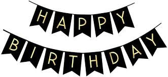 amazon com fecedy black happy birthday bunting banner with shiny gold letters party supplies toys games