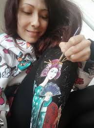 Geisha Tights, Japanese Motif Legings, Hand Painted Women's Tights, Koi Koi  Fish Tights, Sakura Leggings, Cherry Blossoms Tights