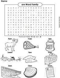 This Word Search On The Am Word Family Also Doubles As A Coloring Sheet The Solution To The Puzzle Is Word Families Word Family Worksheets Phonics Worksheets
