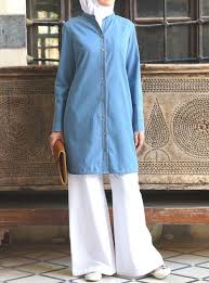 En Guzel Tesettur Kot Gomlek Modelleri Moda Tesettur Giyim Islami Giyim Kot Gomlek Denim Top