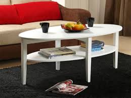 Queen White Oval Coffee Table With Shelf Hemma Sg Hemma Online Furniture Store Singapore