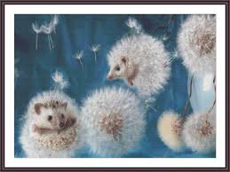 Funny Counted Cross Stitch Pattern Dandelions Hedgehogs Animal Etsy In 2021 Cute Hedgehog Animal Art Animals