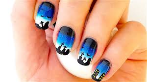Alice + olivia blue lace midi dress buy it at bloomingdale's. Halloween Ombre Nail Art Black Blue And White Nail Designs Youtube
