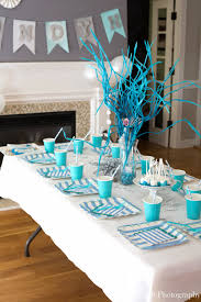 Setting an everyday table in blue, teal, and turquoise. Color Coordinated Table Settings Let It Snow A Frozen Inspired 5th Birthday Party Popsugar Family Photo 10
