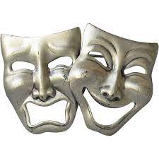 1950 S Sterling Comedy Tragedy Mask Pin Actors Vintage Beau Comedy Tragedy Masks Comedy And Tragedy Tragedy Mask