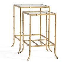 Notify me when this product is available: Leo Square Gold Bamboo Nesting Side Table