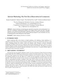 Perceived characteristics of innovating and trust perspective, international journal of. Pdf Internet Marketing The New Era Of Innovation In E Commerce Assc Prof Dr Rashad Yazdanifard Academia Edu