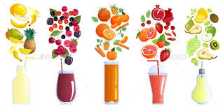 Smoothie Colored Composition Recipe Drawing Vector Free Juice Bar Interior