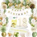 Amazon.com: GYESXYW Sage Green 18th Birthday Decorations for Girls ...