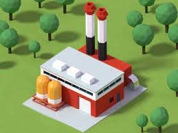 Factory Game Design Isometric Art Low Poly Art