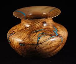 Olive Wood Bowl With Turquoise Inlay 4 1 4 Inches Tall 6 Inches Diameter Wood Bowls Olive Wood Bowl Wood Turning