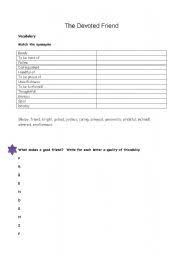 English Worksheets Oscar Wilde The Devoted Friend Vocabulary Activity Vocabulary Activities Friend Activities Vocabulary