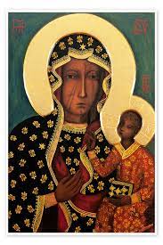 Sorte Madonna av Czestochowa av Lukas som plakat, lerretsbilde og mer |  Posterlounge.no
